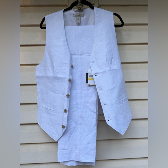 Cubavera White 100% Linen Vest&Pants Set, 
Made for Perry Ellis, Dublin, M/34/32 - Picture 1 of 15